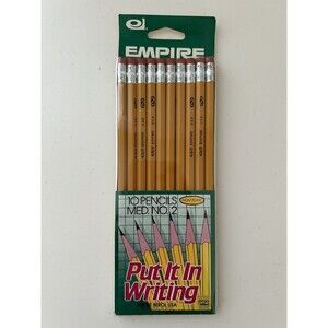 VTG Empire Wood Pencils Pack 10 In Pack No. 2 Made in USA 80's Non Toxic NOS